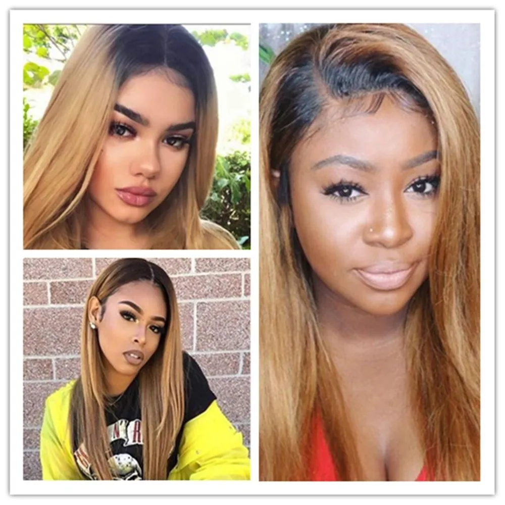 

Lace Front Wig Brazilian Human Hair 1B 30 Colored Straight Lace Front Wig Remy Hair 150% Density 13X4 Brown Blond Frontal Wigs