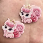 Кавайный Красочный Милый розовый кот с плоской спинкой акриловый лист миниатюрный узор Аппликация DIY Декор Ремесло рождественские украшения F688