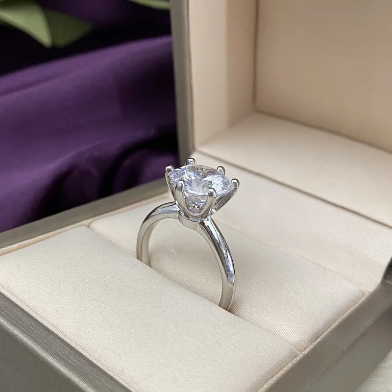 

COSYA 100% 925 Sterling Silver 10*10mm High Carbon Diamond Fashion Simple Engagement Rings Shinning Fine Jewelry Wholesale