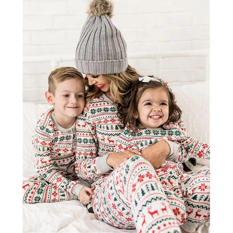 Christmas Family Pajamas Set Mother Daughter Father Son Romper Sleepwear Dad Mom Matching Outfits Baby Clothes Look Home Wear