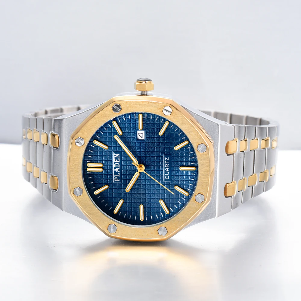 

PLADEN Stainless Steel Mens Watches Top Brand Luxury Waterproof Sport Wristwatch Fashion Military Quartz Relogio Masculino 2021