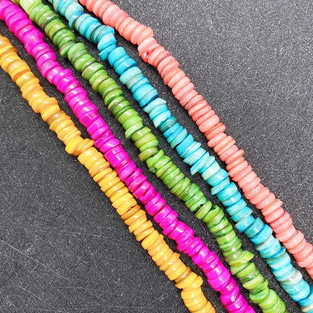 

Natural Freshwater Pearl Shell Spacer Loose Beads Strand Dyeing Colors 2x6 Mm Size DIY for Making Necklace Bracelets Earrings
