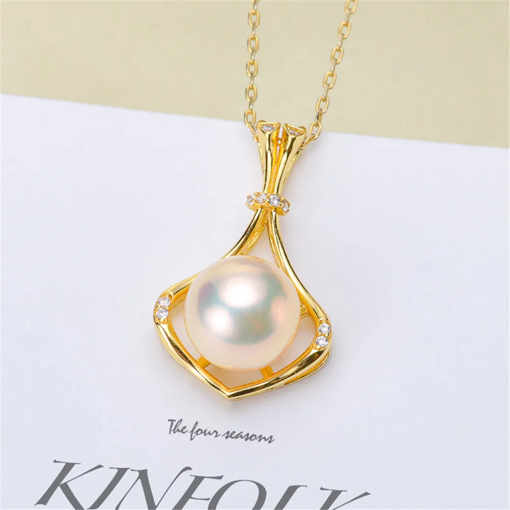 

Factory Wholesale Real Solid S925 Sterling Silver Accessories DIY Jewelry Making Pearl Pendant For Women Charm Gift