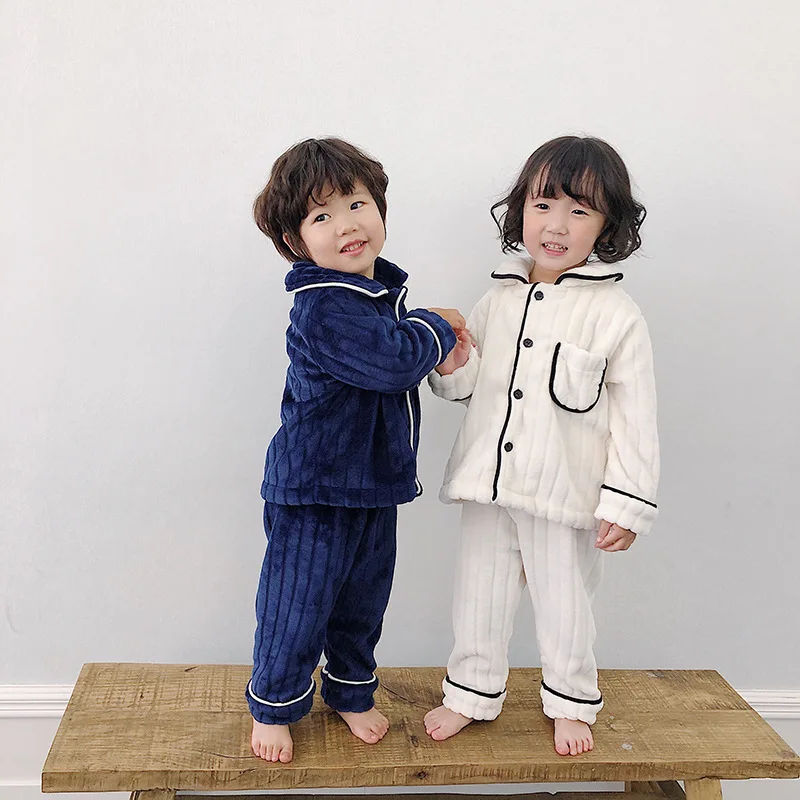 

Girl Boys Pajamas Suits Kids Baby 2021 New Arrive Winter Autumn Thicken Nightclothes Sleepwear Pajamas Sets Cotton Children Clot