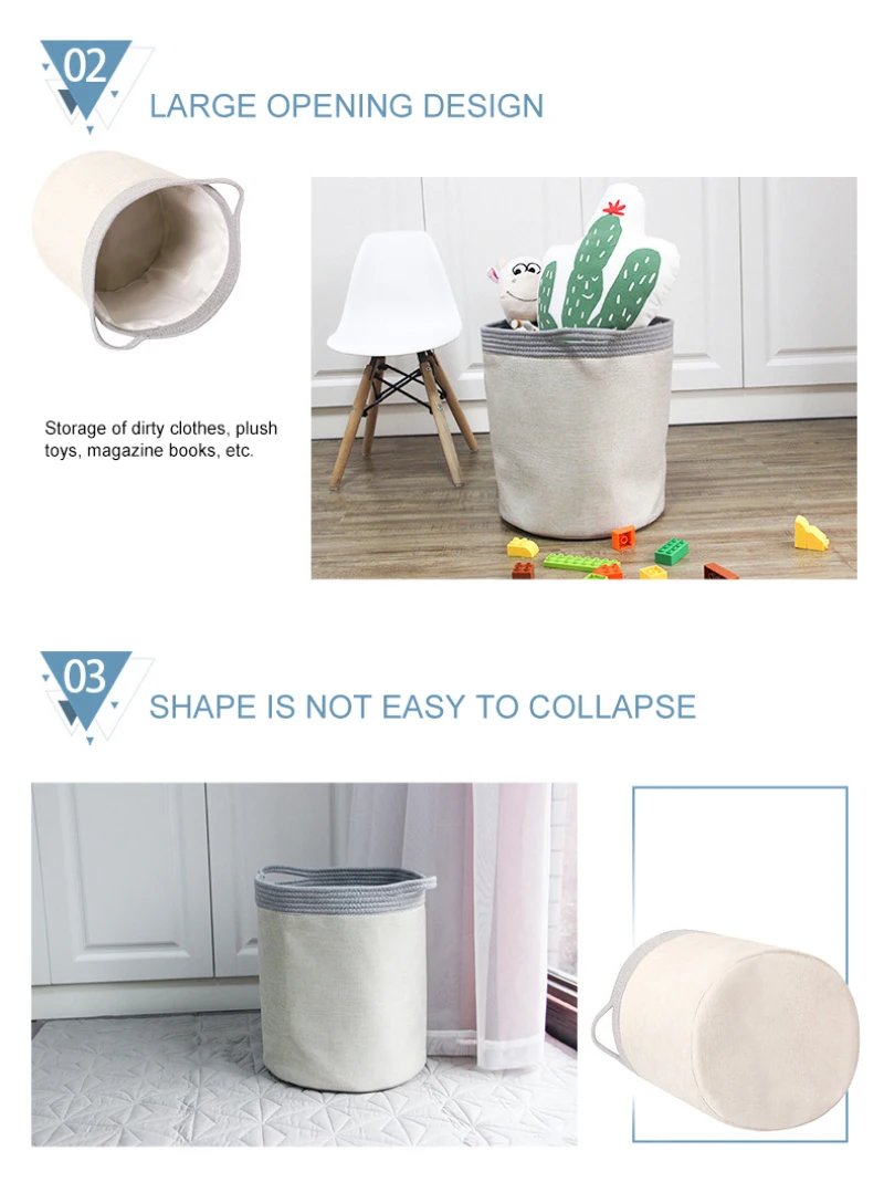 

Imitation Cotton And Linen Storage Storage Box Foldable Storage Basket Durable And Portable Bathroom Storage Bucket Folding