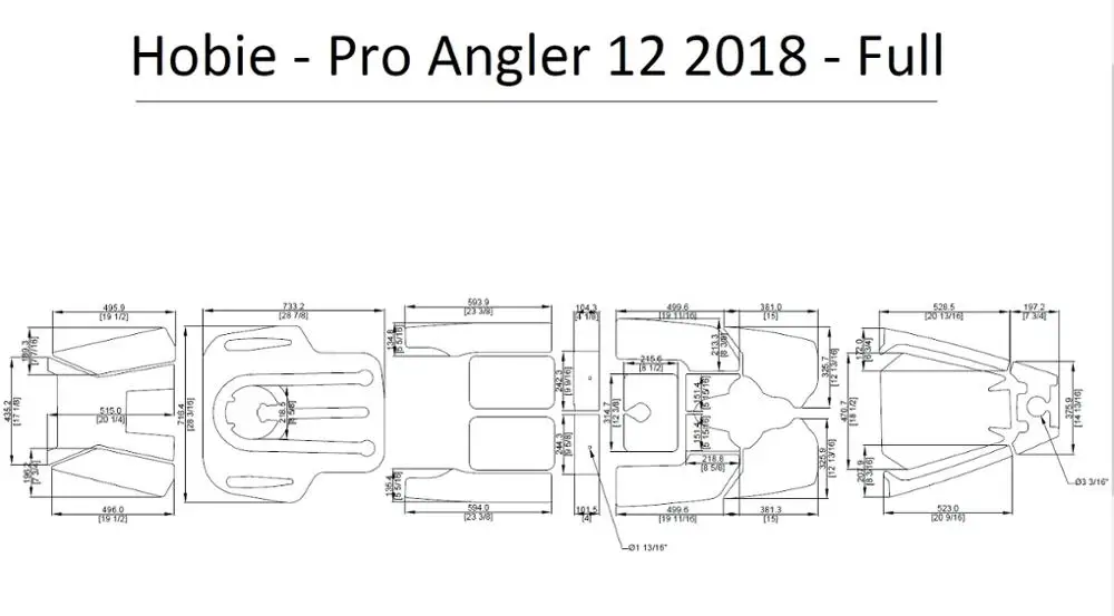 

2018 Hobie Pro Angler 12 Full Kit Kayak Boat EVA Decking Mat Pads 1/4"