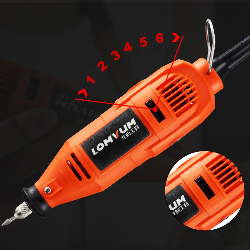 LOMVUM роторный инструмент 6 переменная скорость шлифовальный станок 350 Вт Dremel Тип дрель Электрический шлифовальный станок вал доступен