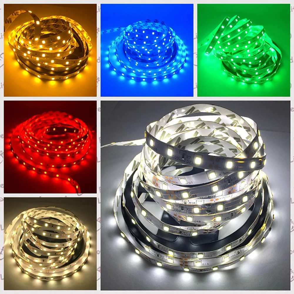 5 м 3528 SMD 300LED гибкие полосы света Теплый Холодный белый светодиодный ночник DC 12V