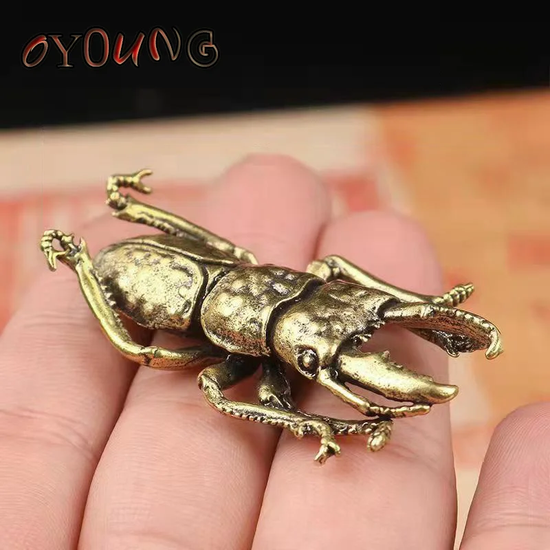 Античные бронзовые миниатюрные фигурки жуков маленькие настольные украшения