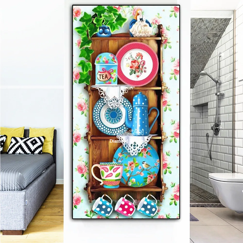 HUACAN 5d алмазная картина мультяшная Алмазная вышивка распродажа чайная чашка