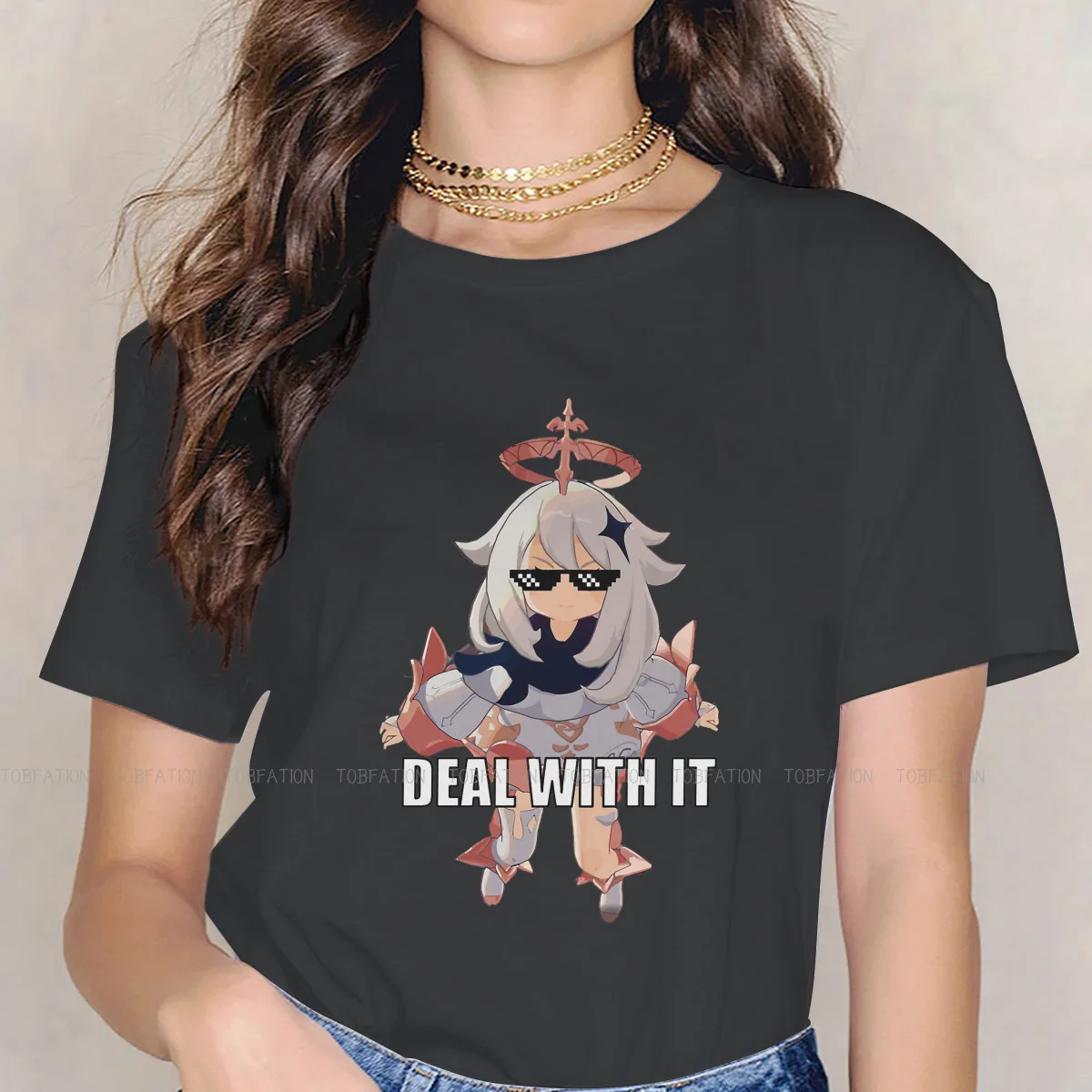 

Женская футболка Paimon Genshin Impact Game Girls, Графические Топы, Хлопковая женская футболка 4XL, Забавный хипстерский подарок