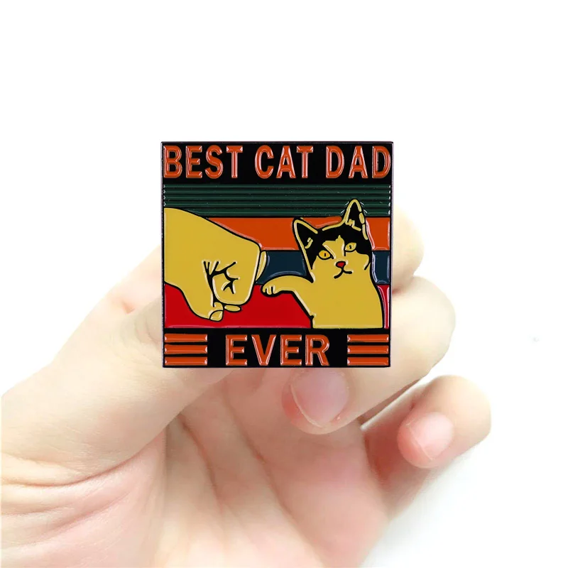 Funny Smudge Cat Daddy Father Day enamel Pin Kitten Meow Gift Humor birthdays Valentine's cat lover brooch | Украшения и