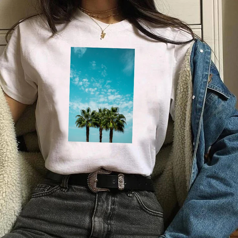 Футболка женская с принтом в виде леса модный топ графическим одежда 90 х годов