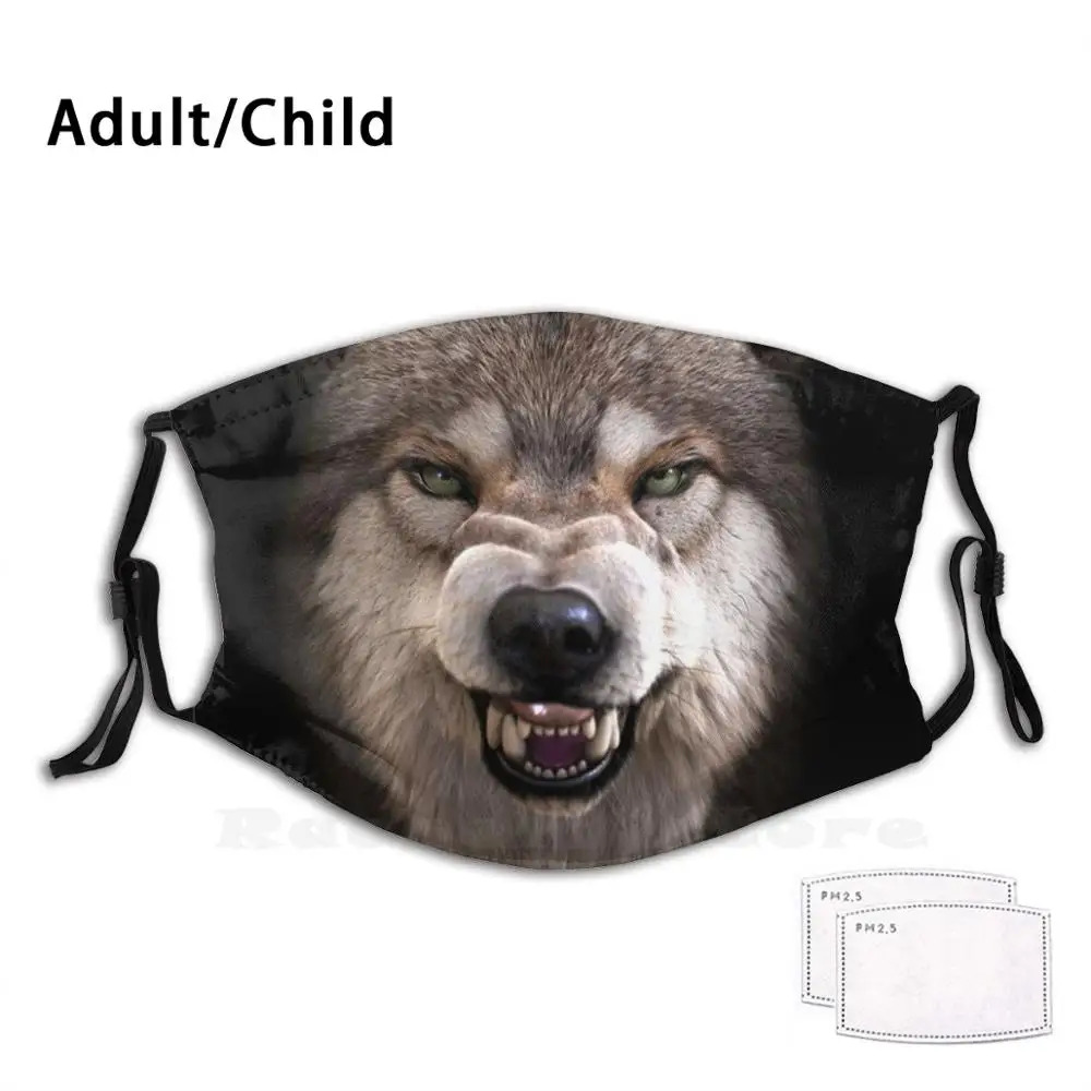 

3D Wolf'S Head Adult Kids Anti Dust Filter Diy Mask Alpha American Arctic Black Dog Dog Wolf Fang Footage Greenscreen Grey Hd