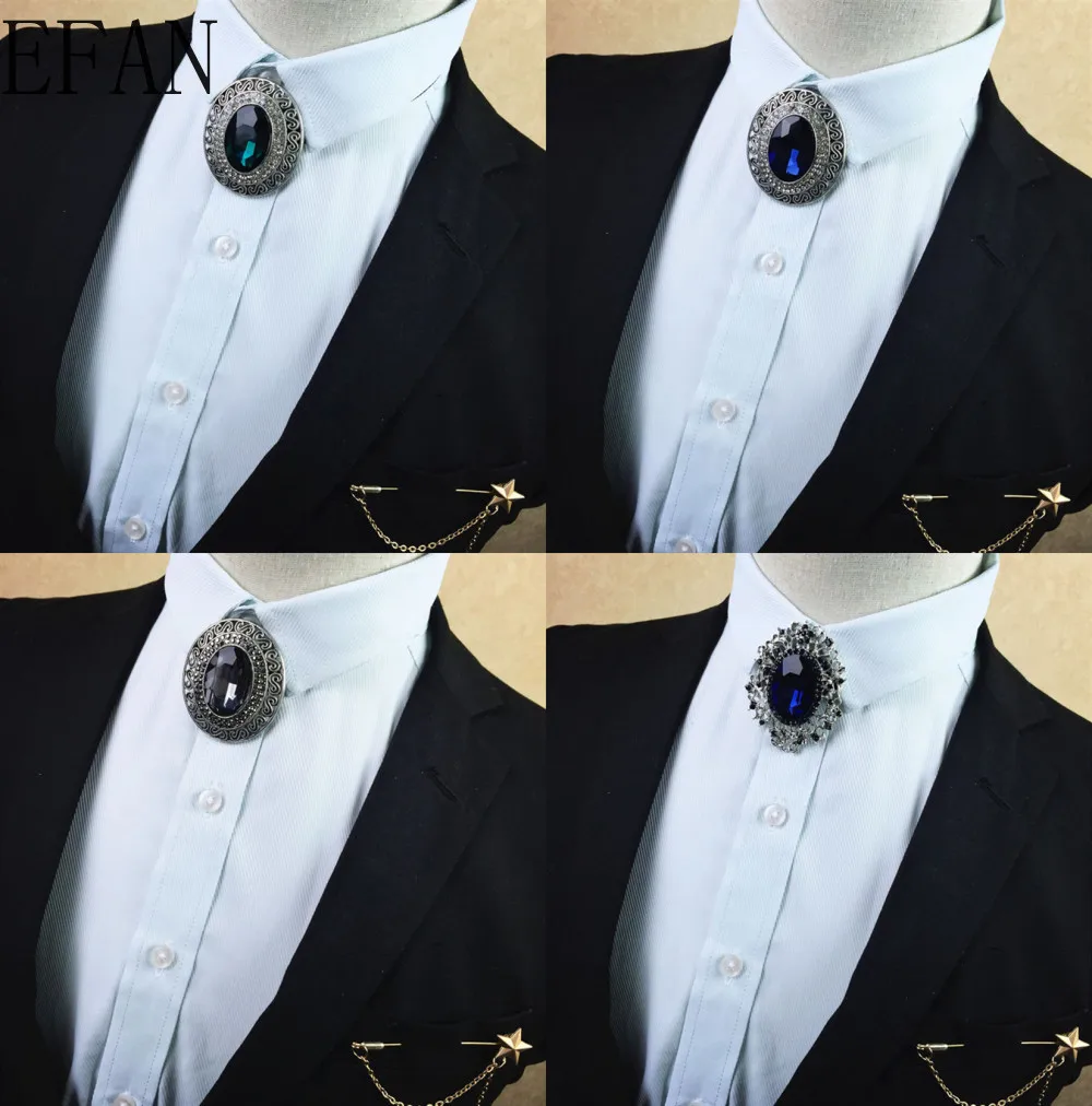 

Галстук мужской короткий металлический с кристаллами, модный аксессуар в Корейском стиле для винной вечеринки, свадебной церемонии