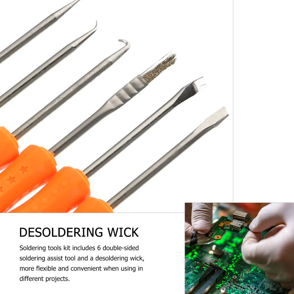 

6pcs Solder Assist Tools Welding Grinding Tool with 1pc Desoldering Pump