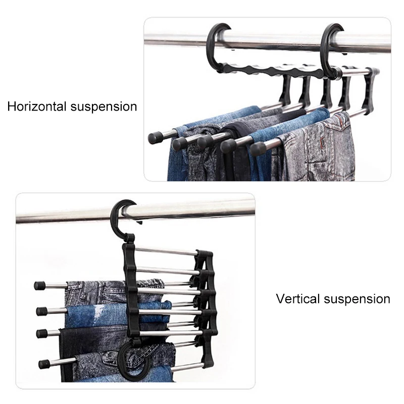 

Creative Plastic Storage Rack with 5 In 1 Clothes Rack Shelves Hanger Towel Hook Closet Organizer Space Saving Practical Hanger