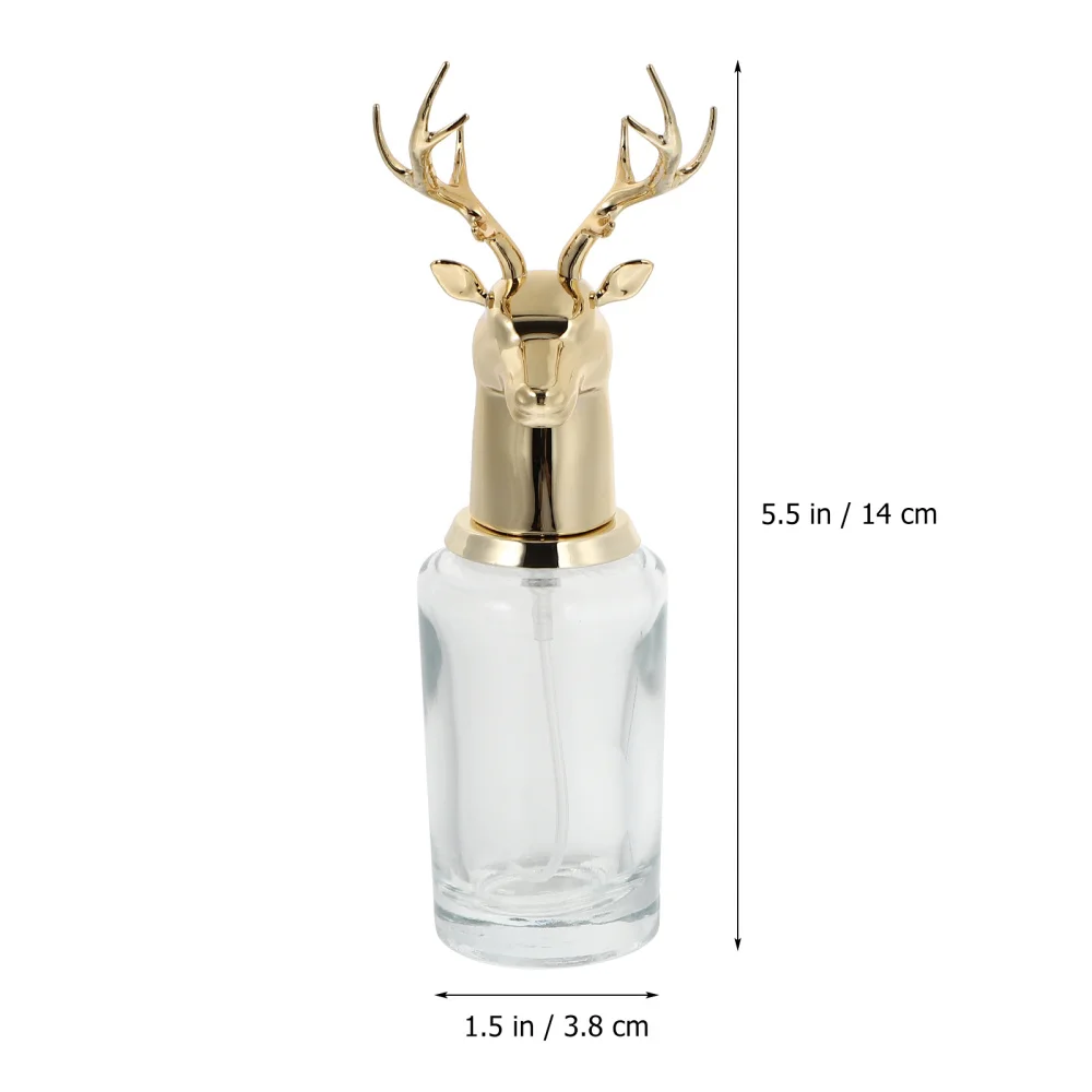 

1Pc 30ml Empty Perfume Bottle Glass Elk Head Spray Bottle (Assorted Color)