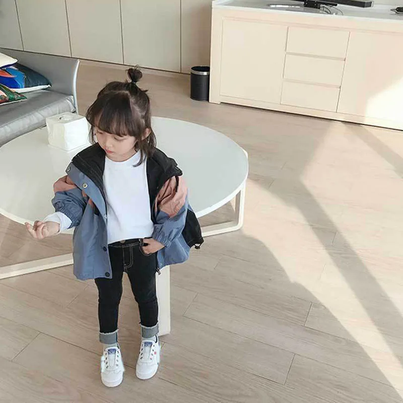 Осенние новые куртки для девочек детская короткая ветровка Детская куртка с