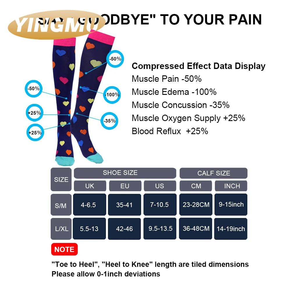 

Compression Socks Marathon Running Sports Socks Men Women 30 Mmhg Knee High for Medical Edema Diabetes Varicose Veins socks men