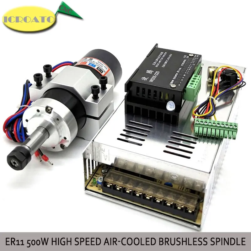 ER11/ER16 цанговый 52 мм PCB 500W четырехтактный двигатель с воздушные охлаждением