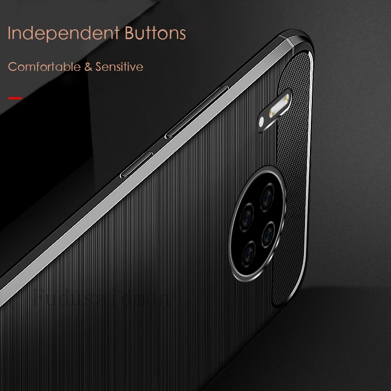 Прочный противоударный чехол для Huawei Mate 30 20 Pro 10 Lite Мягкий бампер из углеродного