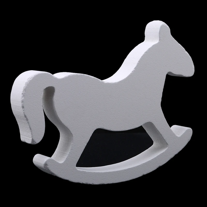 Белая деревянная маленькая милая лошадка-качалка домашний декор детские игрушки