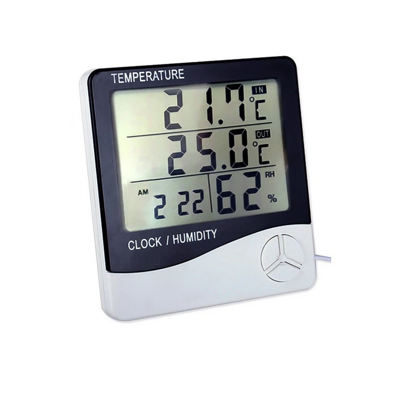 1 шт. ЖК электронный цифровой термометр гигрометр открытый Крытый C / F Будильник