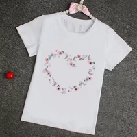 summer 2022 toddler girl t shirt flowers love print aesthetic children clothes ulzzang fashion france tee shirt enfant fille