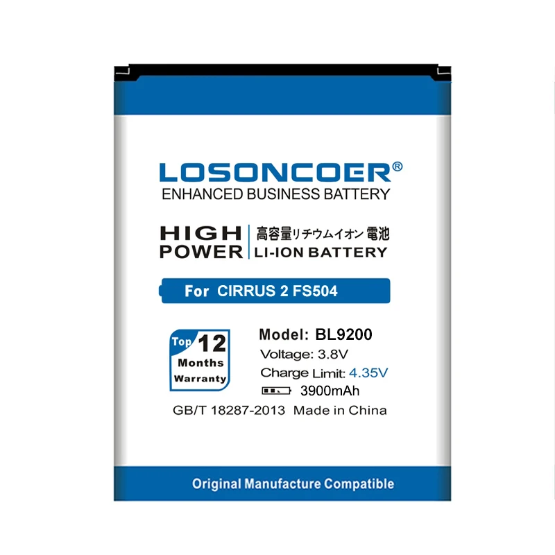 LOSONCOER BL9200 3900mAh High Quality Phone Battery For FLY Cirrus 2 FS504 | Мобильные телефоны и аксессуары