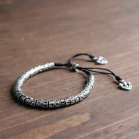 eastisan traditional tibetan buddhism brass bracelet men six words mantra om mani padme hum antiqued metal amulet beads bracelet