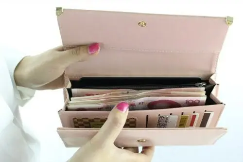 Женский кошелек из искусственной кожи Длинный одноцветные сумочки клатч сумки с