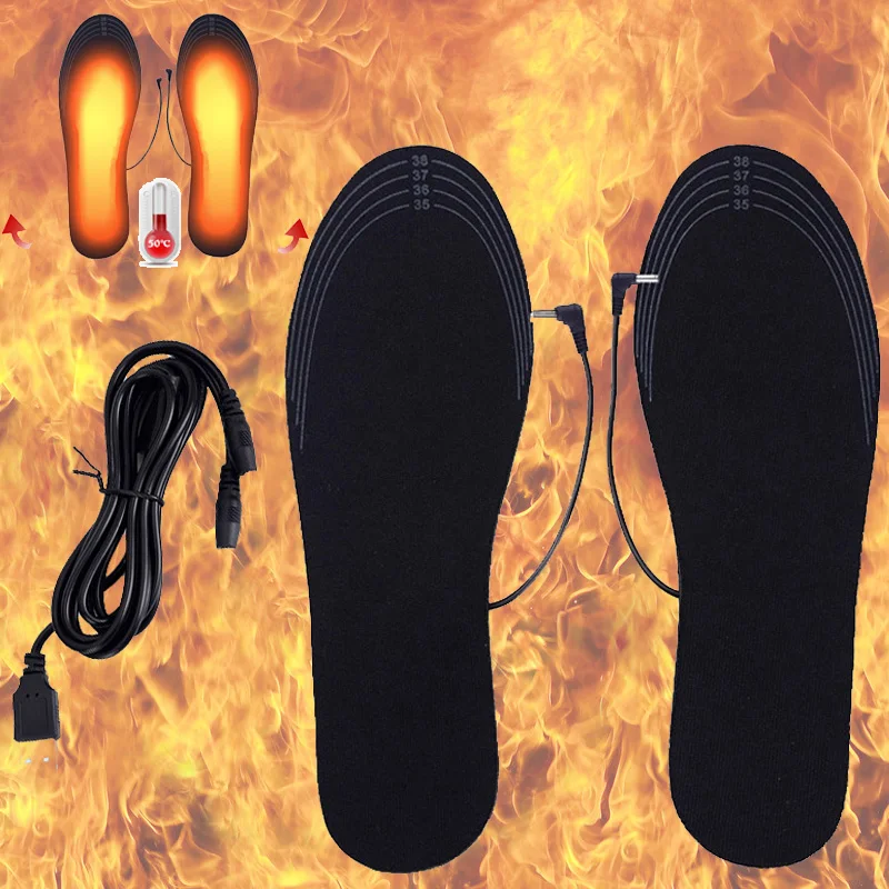 

USB Electric Heated Insoles Women Men Heated Shoe Insoles Winter Outdoor Sport Feet Warming Insoles Foot Warming Pad Feet Warmer