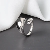 simple fashion silver water drop adjustable ring beautifully jeweled ring for female party wedding engagement gift