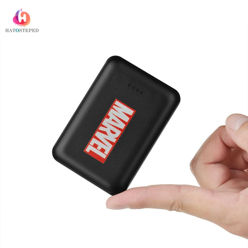 10000 мАч Мини банк питания Mirco USB Intput Быстрая зарядка Marvel Мстители портативное
