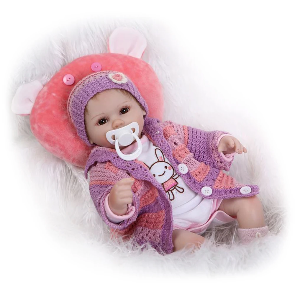 

Nicery 18 Inch Reborn Baby Dolls Eyes Open Realistic Lifelike Silicone Bebe Doll Girl For Christmas Gifts Child Kids