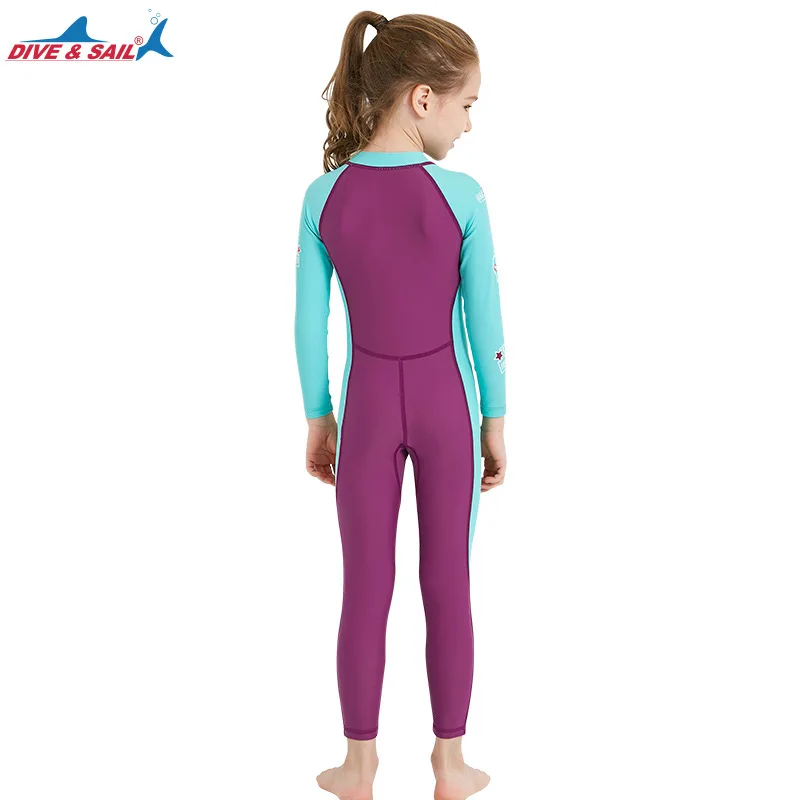 

DIVE&SAIL Kids Swimwear Children Swimsuits Lycra Rushguard Scuba Diving Suit Girls Boys Long Sleeve Beachwear Full-body Anti-UV