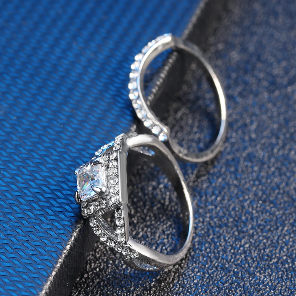 

Square Zircon Ring Popular Delicate Girl Jewelry Couple Ring Girlfriend Surprise Gift Personalized Fashion Accessories