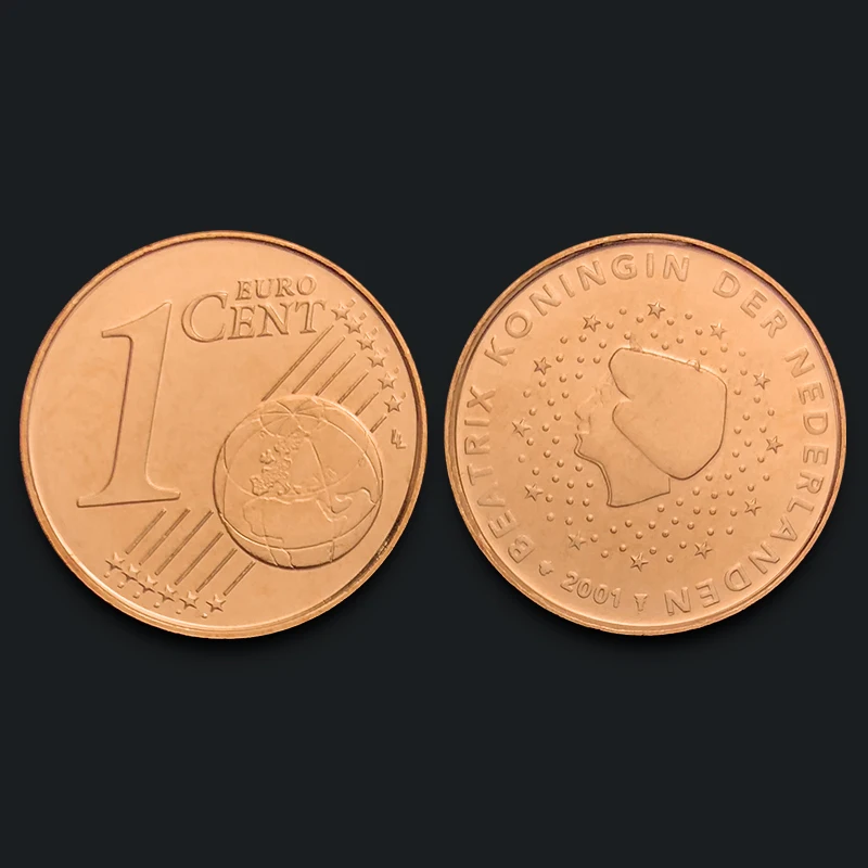 

Нидерланды, 1 евро, цент, монета 2001, 100% настоящая оригинальная монета, коллекционная памятная монета, редкая Unc