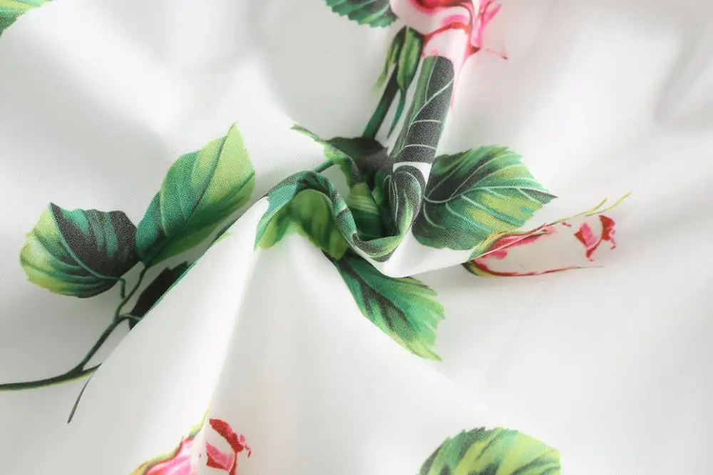 

New Fashion Children's Dress Summer Kids Girls Rose Print Dress Cotton Dress