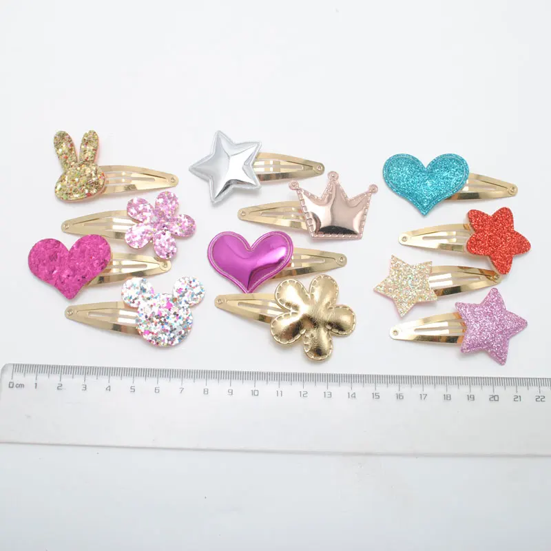 

10pcs/lot Small Size Girls Hairclips Glitter Heart Birthday Gift Baby Girls Hair Accessories Kids Hair Clip For Children
