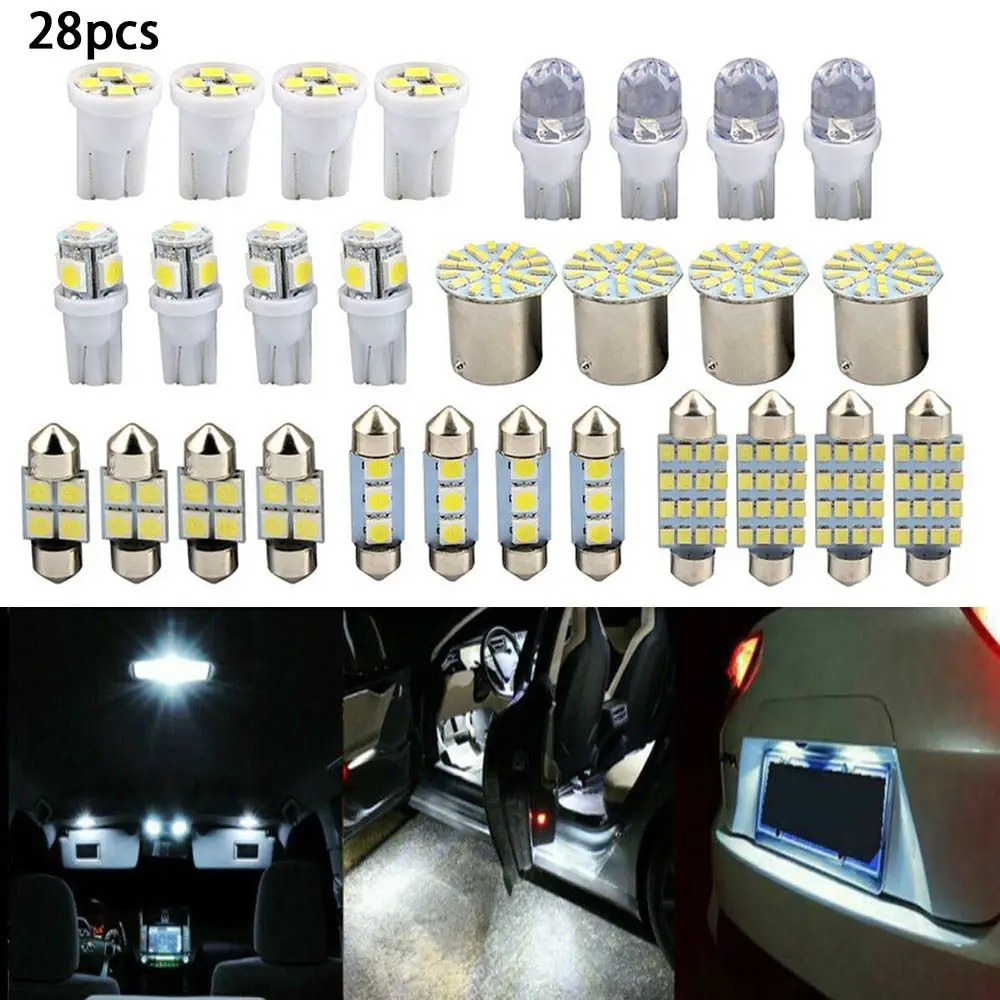 

28Pcs/set New Bulbs Plate Lamp Car Accessories Car Interior Light Lamp LED