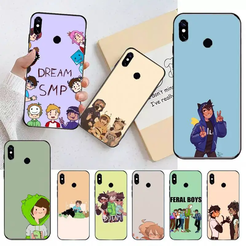 

Dream smp game cartoon Phone Case For Xiaomi Redmi note 7 8 9 11 t s 10 A pro lite funda shell coque cover