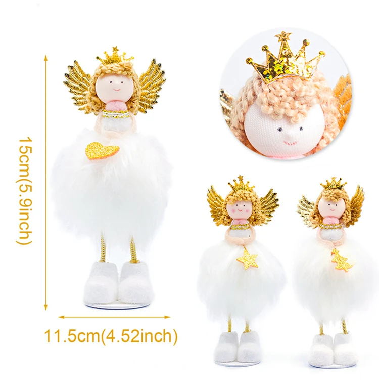 QIFU Christmas Angel Pendant Christmas Decor for Home Christmas Tree Ornaments Xmas Doll Gifts Cristmas Elf New Year