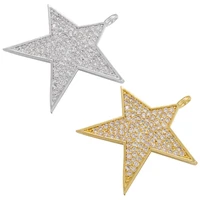 zhukou gold color star pendant cz crystal pendant for women diy necklace jewelry accessories supplies wholesale vd1059