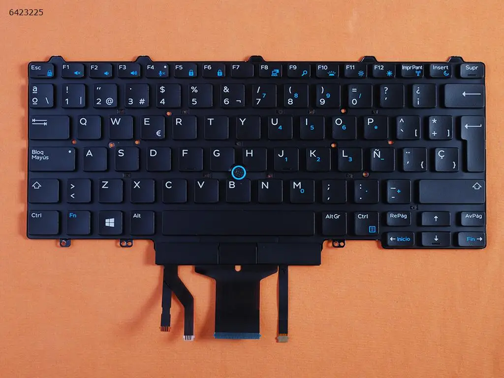 Сменная клавиатура QWERTY с испанской раскладкой для DELL E5450 E5470 E5490 E7450 E7470 черная
