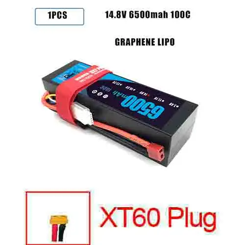 1PCS4S6500HARDXT60 DXF Lipo 4S Батарея жесткий чехол 14,8 V 5200 мА/ч, 6500 мА/ч, 50C 100C 200C AKKU для 1:8 1:10 RC автомобиль E Багги Truggy Грузовик Лодка - Цвет: 1PCS4S6500HARDXT60