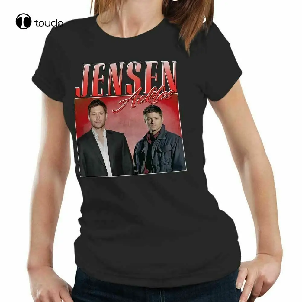 Женская облегающая футболка Jensen Ackles в стиле оценки Дина винчестера|Мужские