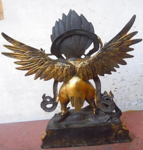 Бесплатная доставка 12 &quotКитайская Изысканная бронзовая позолота резная змея