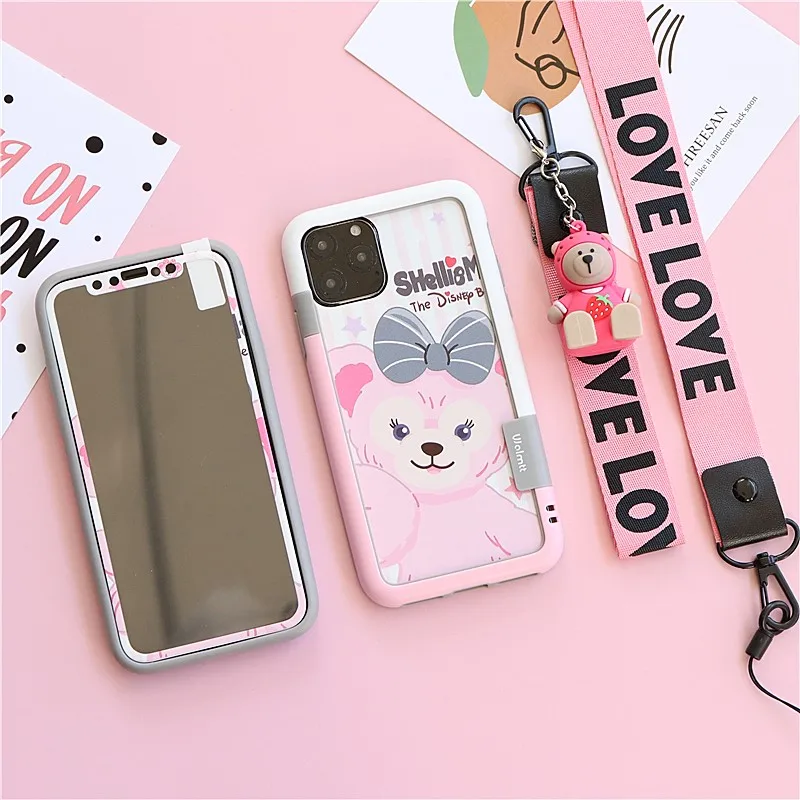 Для iPhone11pro max 8 7Plus противоударный бампер+ Duffy пленка для экрана из закаленного стекла для iPhone Xsmax xr 7 8 plus 6S 11 ремешок